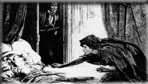 Ночной визит Кармиллы к одной из своих жертв. 